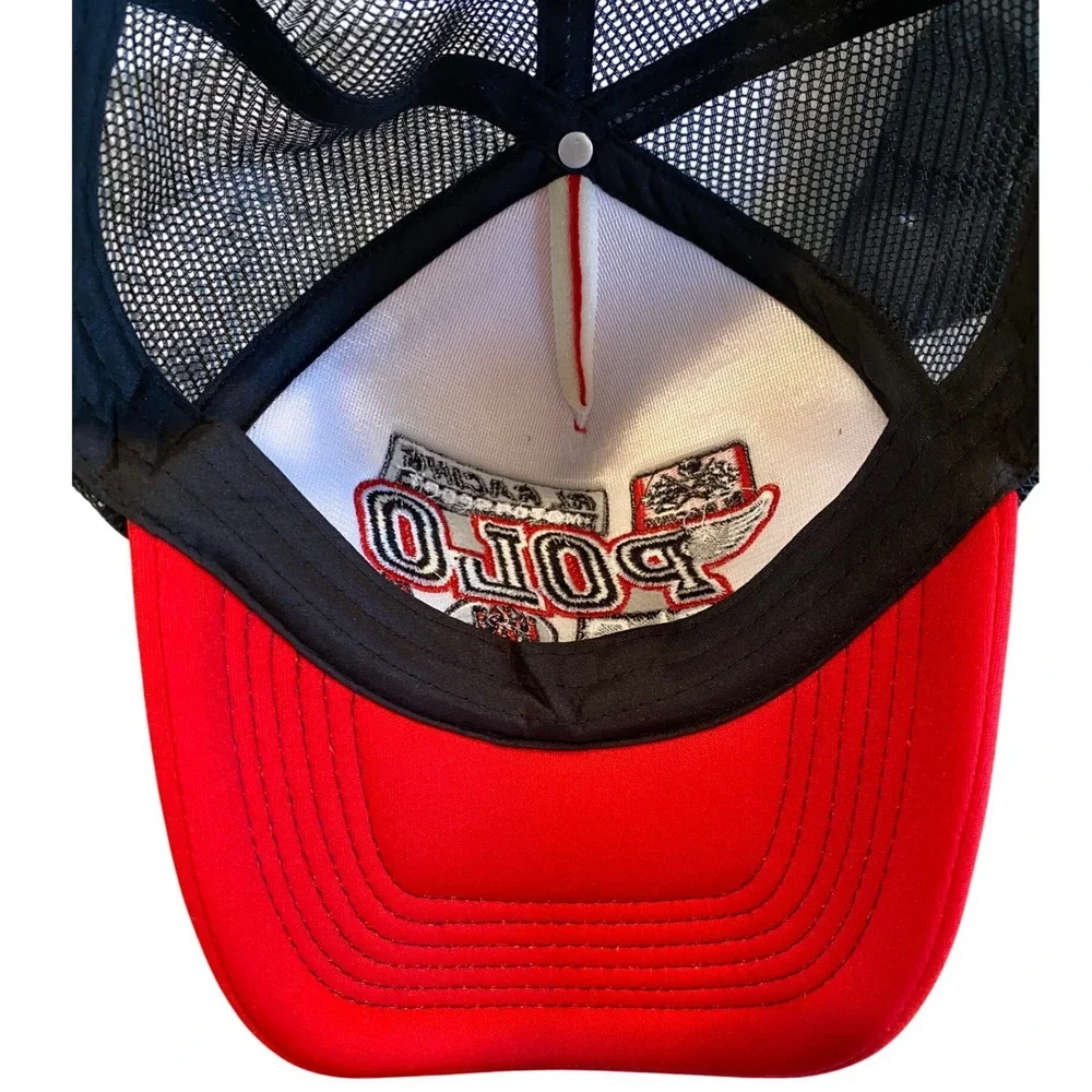 Ralph Lauren‎ RL Racing Motorsport Polo Red Black Mesh Snapback Trucker Hat Cap